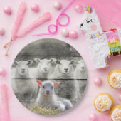 シープフロックベビーラム ペーパープレート (パーティー)