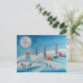 シープムーンうぶな人フォーク絵を描ズ ポストカード (スタンド正面)