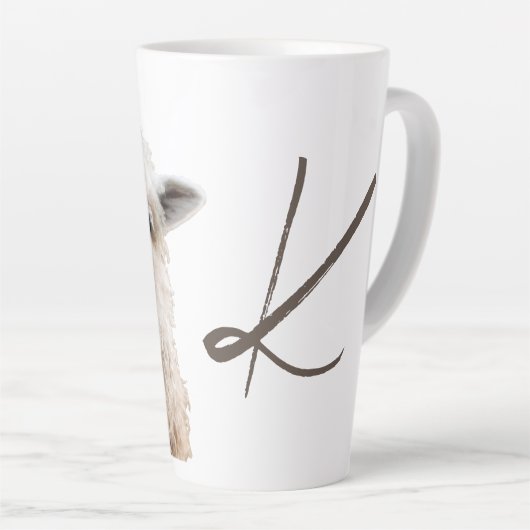 シープラムエウェ顔ウールニットラーズマグ カフェラテマグ (右アングル)