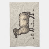 シープラムファームアニマルヴィンテージ キッチンタオル (縦)