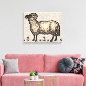 シープラムファームアニマルヴィンテージ キャンバスプリント (インサイチュ (リビング))