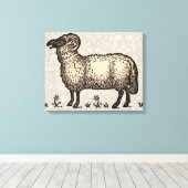 シープラムファームアニマルヴィンテージ キャンバスプリント (インサイチュ (ウッドフロア))