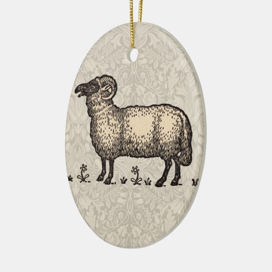 シープラムファームアニマルヴィンテージ セラミックオーナメント (左)