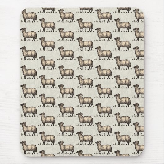 シープラムファームアニマルヴィンテージ マウスパッド (正面)