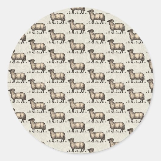 シープラムファームアニマルヴィンテージ ラウンドシール (正面)