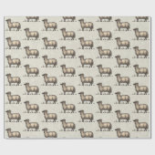 シープラムファームアニマルヴィンテージ ラッピングペーパー (フラット)