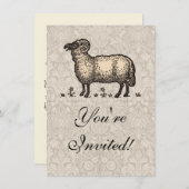 シープラムファームアニマルヴィンテージ 招待状 (正面/裏面)