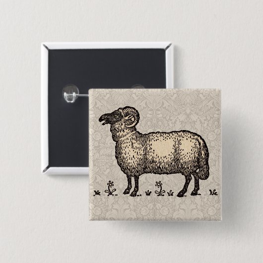 シープラムファームアニマルヴィンテージ 缶バッジ (正面&裏面)