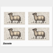 シープラムファームアニマルヴィンテージ 長方形シール (シート)