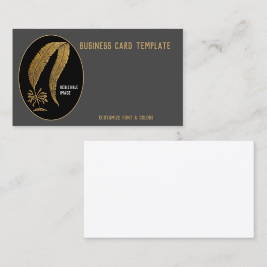 シープラント – 金ゴールド海藻海ビーチ 名刺 (正面/裏面)