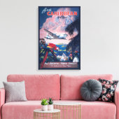 シープレーンの旅行ポス飛んでいるターカリブの キャンバスプリント (インサイチュ (リビング))
