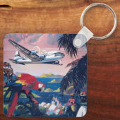 シープレーンの旅行ポス飛んでいるターカリブの キーホルダー (裏面)