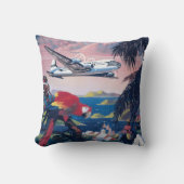 シープレーンの旅行ポス飛んでいるターカリブの クッション (正面)