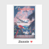 シープレーンの旅行ポス飛んでいるターカリブの シール (シート)