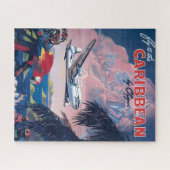 シープレーンの旅行ポス飛んでいるターカリブの ジグソーパズル (横)