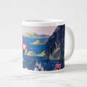 シープレーンの旅行ポス飛んでいるターカリブの ジャンボコーヒーマグカップ (正面右)
