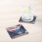 シープレーンの旅行ポス飛んでいるターカリブの スクエアペーパーコースター (インサイチュ)