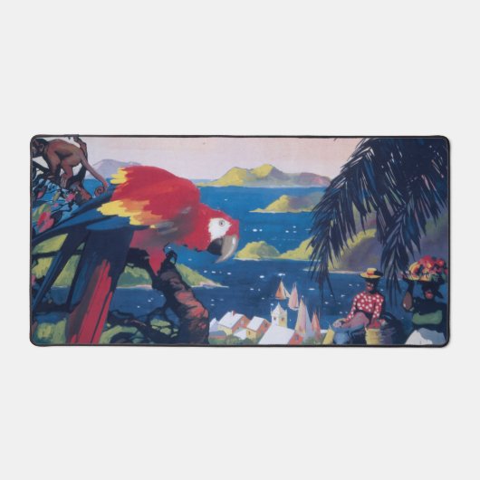 シープレーンの旅行ポス飛んでいるターカリブの デスクマット (正面)