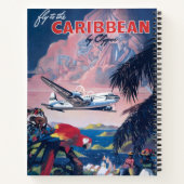 シープレーンの旅行ポス飛んでいるターカリブの ノートブック (裏面)