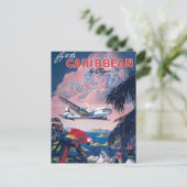 シープレーンの旅行ポス飛んでいるターカリブの ポストカード (スタンド正面)