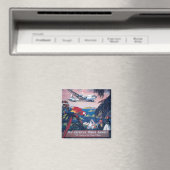 シープレーンの旅行ポス飛んでいるターカリブの マグネット (インサイチュ (食洗機))