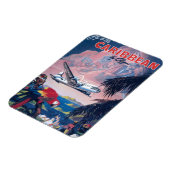 シープレーンの旅行ポス飛んでいるターカリブの マグネット (左側)