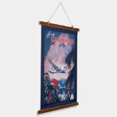 シープレーンの旅行ポス飛んでいるターカリブの 吊り下げ型タペストリー (傾斜あり)