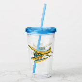 シープレーン漫画イラストレーション アクリルタンブラー (裏面)