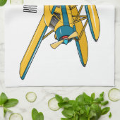 シープレーン漫画イラストレーション キッチンタオル (折り畳み)