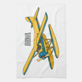 シープレーン漫画イラストレーション キッチンタオル (縦)