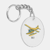 シープレーン漫画イラストレーション キーホルダー (正面左)