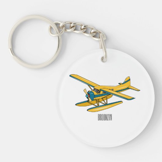 シープレーン漫画イラストレーション キーホルダー (正面)