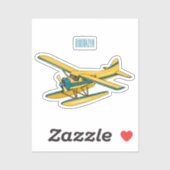 シープレーン漫画イラストレーション シール (シート)