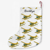 シープレーン漫画イラストレーション スモールクリスマスストッキング (裏面)