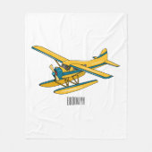 シープレーン漫画イラストレーション フリースブランケット (正面)