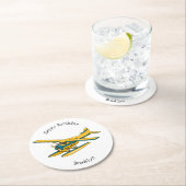 シープレーン漫画イラストレーション ラウンドペーパーコースター (インサイチュ)