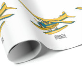 シープレーン漫画イラストレーション ラッピングペーパー (ロールコーナー)