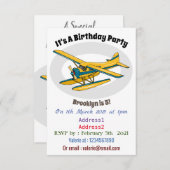 シープレーン漫画イラストレーション 招待状 (正面/裏面)