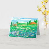 シープワイルドフラワーメドウハッピーバースデー カード (黄色い花)