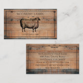 シープ素朴シープラップバーンウッドカスタムファームロゴ 名刺 (正面/裏面)