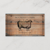 シープ素朴シープラップバーンウッドカスタムファームロゴ 名刺 (正面)