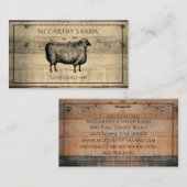 シープ素朴シープラップバーンウッドカスタムファームロゴ 名刺 (正面/裏面)