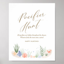 シーベイビーシャワーおしゃぶり狩り標識の下 ポスター