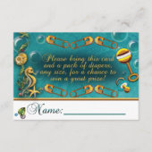 シーベイビーシャワーおむつラッフルカードの下 エンクロージャーカード (正面)