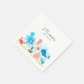 シーベイビーシャワーの下で スタンダードカクテルナプキン (角)