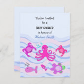 シーベイビーシャワーの下で 招待状 (正面/裏面)