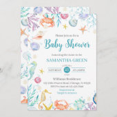 シーベイビーシャワーの下で 招待状 (正面/裏面)