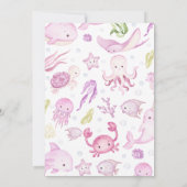 シーベイビーシャワーの下の少女 招待状 (裏面)