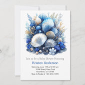 シーベイビーシャワーの下の少年 招待状 (正面)