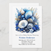 シーベイビーシャワーの下の少年 招待状 (正面/裏面)